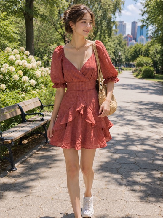 Altar'd State Dresses & Skirts - ALTERD STATE Puff Sleeve Ruffled Mini Dress NWT